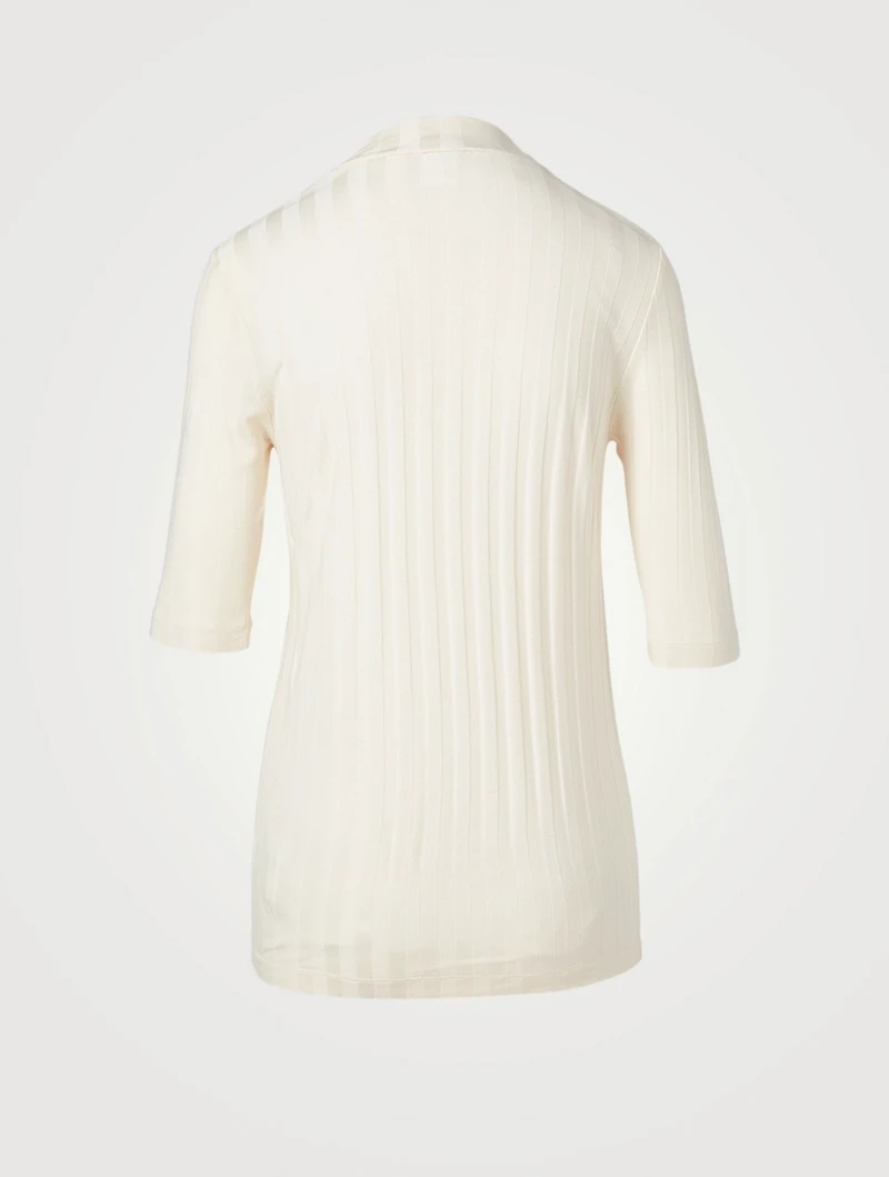 Ribbed Mockneck T-Shirt