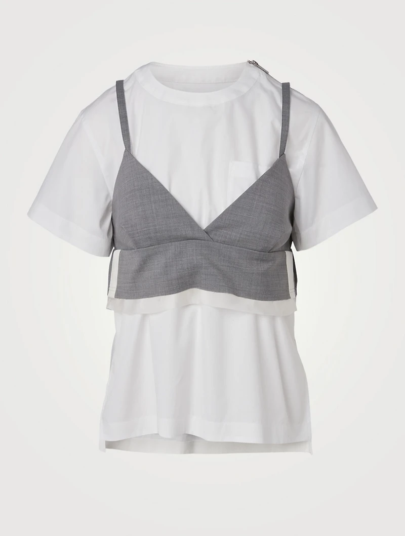T-Shirt With Suiting Bralette