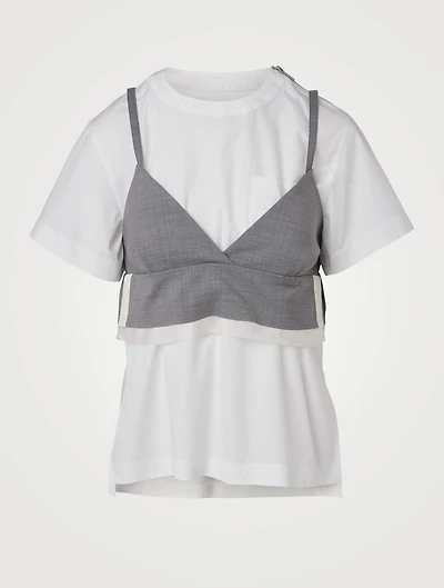 T-Shirt With Suiting Bralette