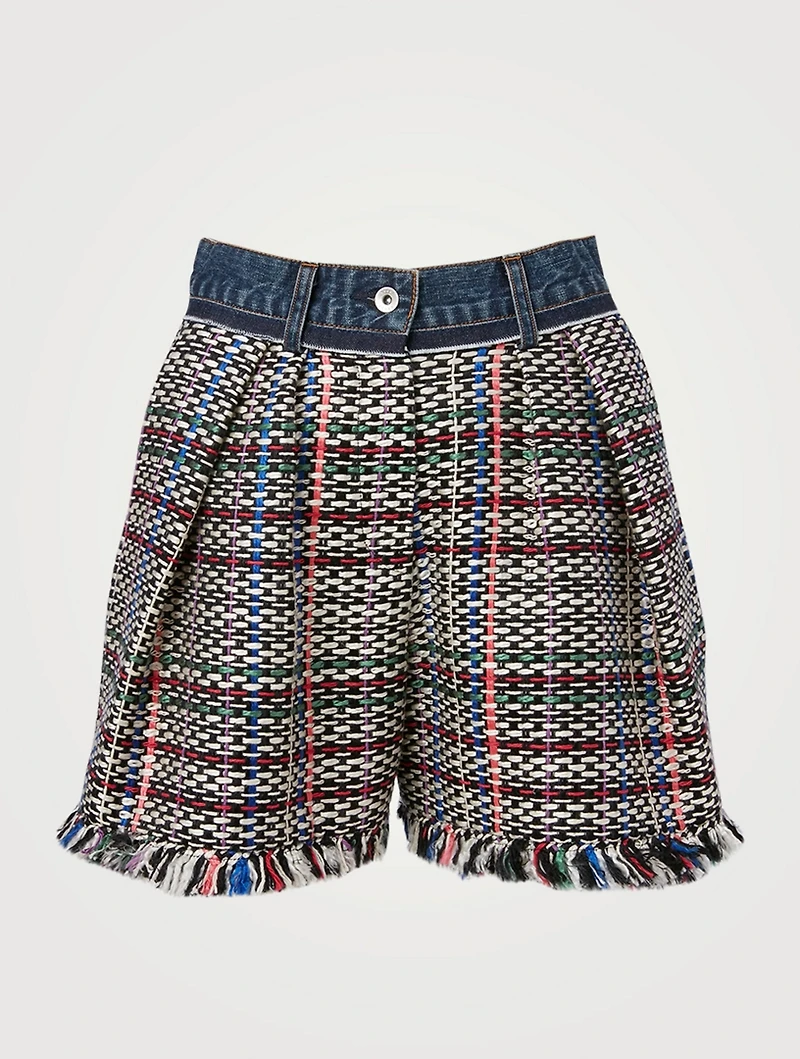 Tweed Denim Shorts