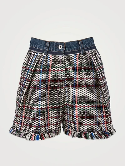 Tweed Denim Shorts