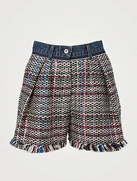 Tweed Denim Shorts