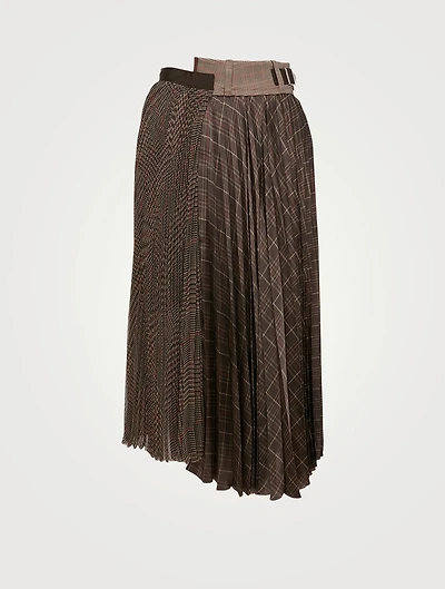 Mix Midi Skirt Glencheck Print