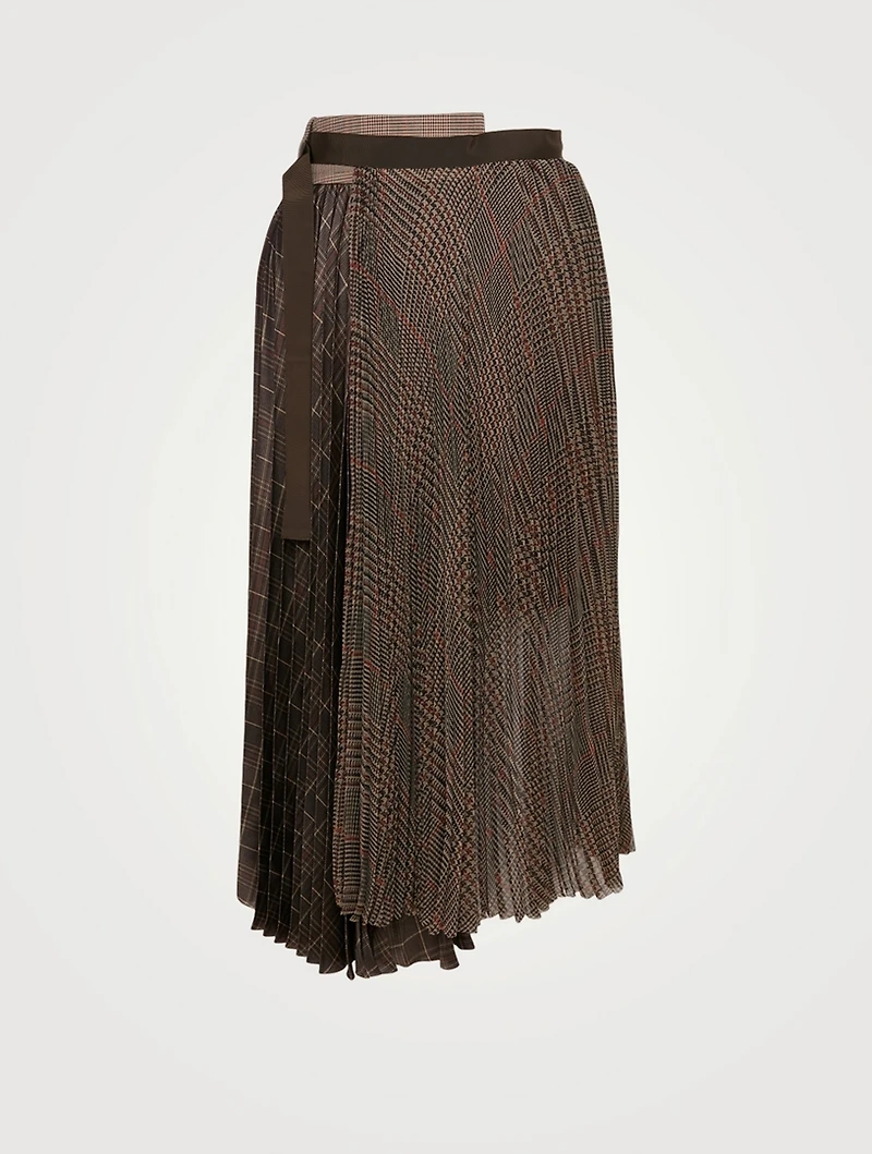 Mix Midi Skirt Glencheck Print