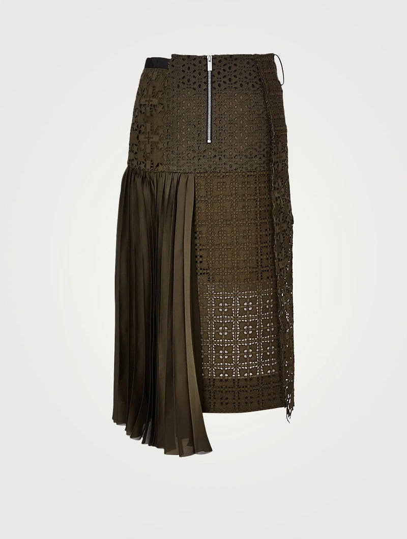 Embroidered Lace Midi Skirt