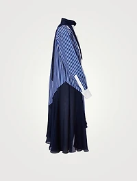 Cotton Poplin Shirt Dress With Tie