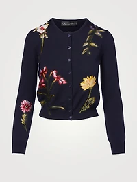 Wool Floral Embroidery Cardigan