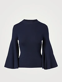 Silk Stretch Mockneck Top