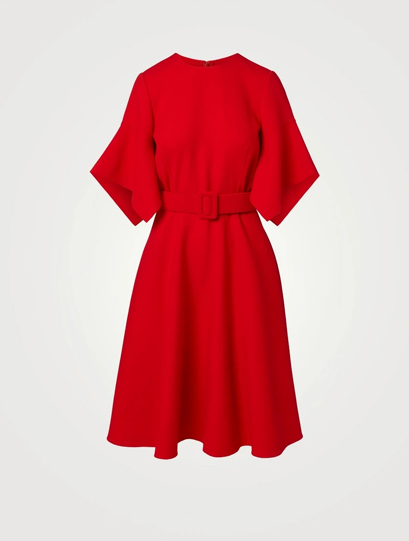 Wool-Blend A-Line Midi Dress