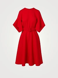 Wool-Blend A-Line Midi Dress