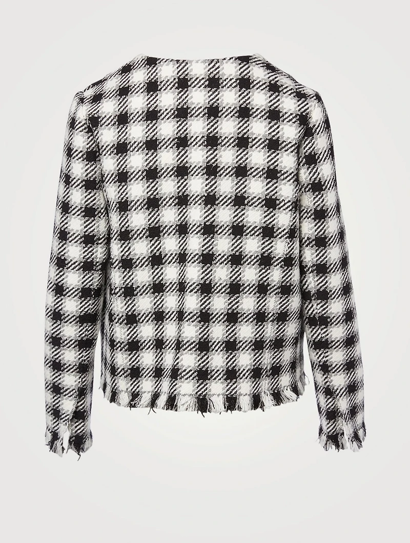 Tweed Tie Jacket Check Print