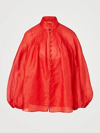 Lovestruck Linen And Silk Swing Blouse