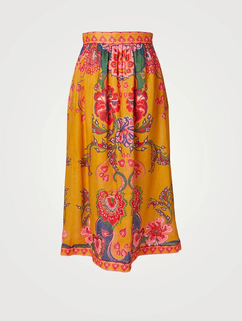 Lovestruck Linen Buttoned Long Skirt