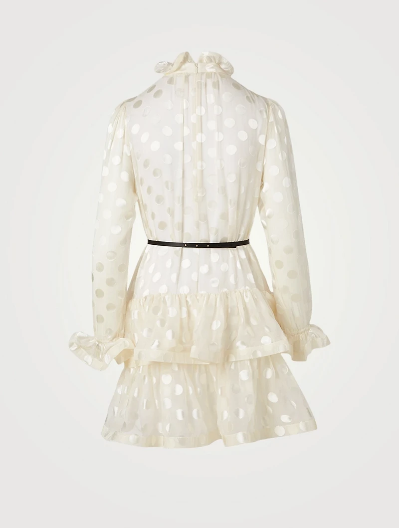 Lovestruck Silk-Blend Fluted Mini Dress