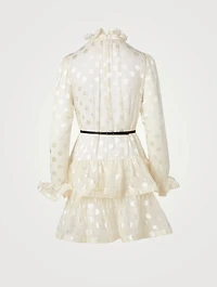 Lovestruck Silk-Blend Fluted Mini Dress