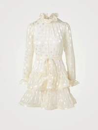 Lovestruck Silk-Blend Fluted Mini Dress