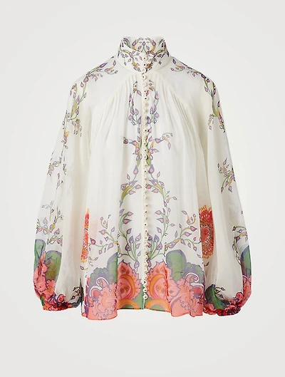 Lovestruck Cotton And Silk Blouson Blouse