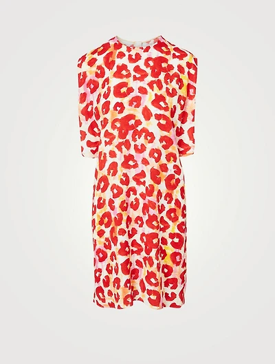 Roundeck Mini Dress Leopard Print