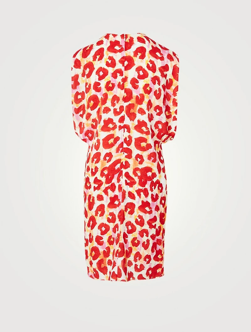 Roundeck Mini Dress Leopard Print