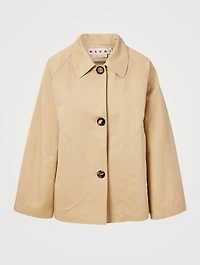 Cotton And Linen Flared Trench Coat