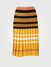 Wool Pleated Pencil Skirt