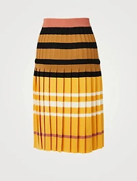 Wool Pleated Pencil Skirt