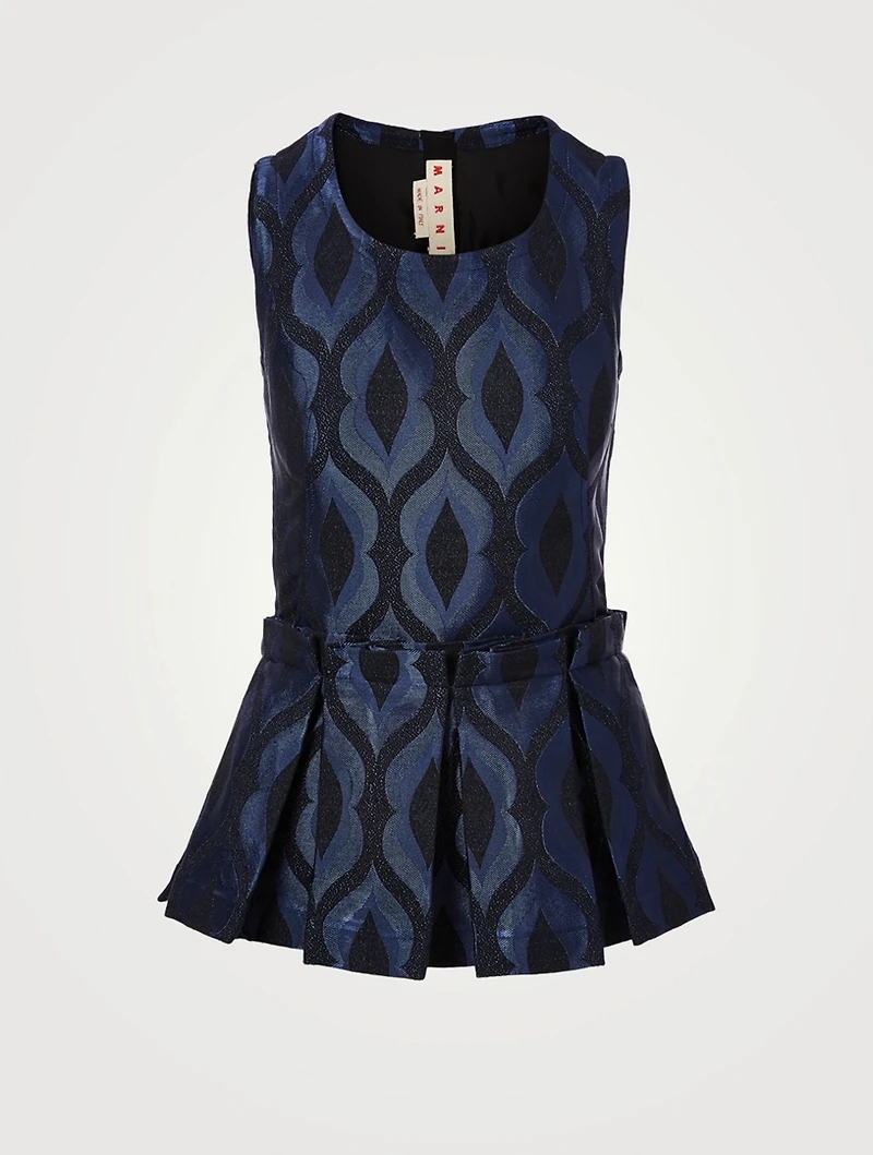 Jacquard Sleeveless Peplum Top