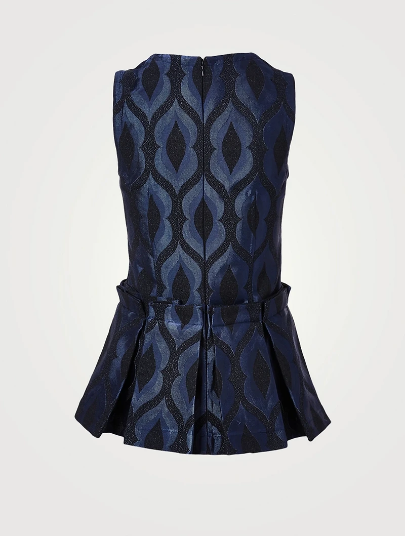 Jacquard Sleeveless Peplum Top