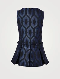 Jacquard Sleeveless Peplum Top
