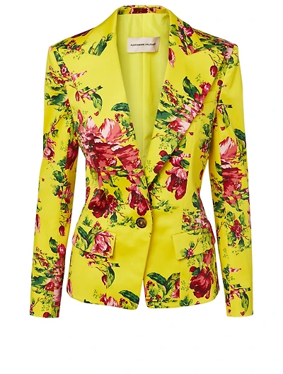 Cotton Stretch Blazer Floral Print
