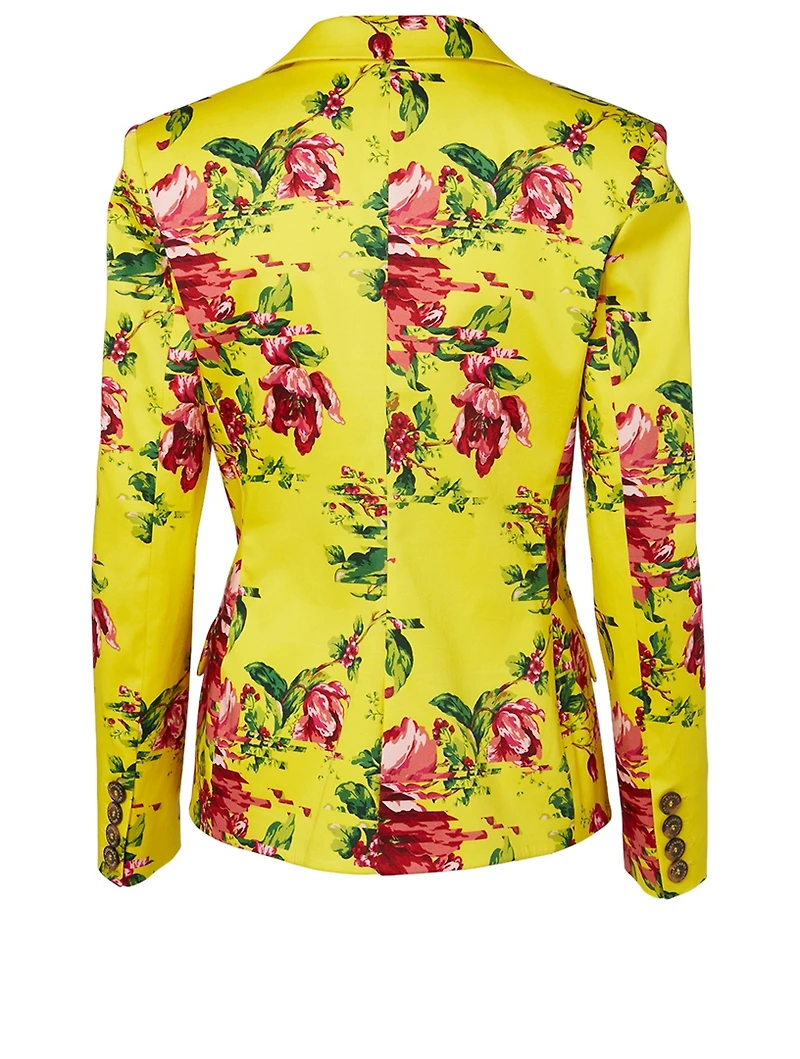 Cotton Stretch Blazer Floral Print