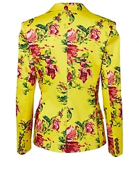 Cotton Stretch Blazer Floral Print