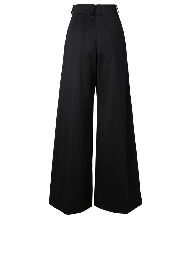 Cotton Wide-Leg Pants