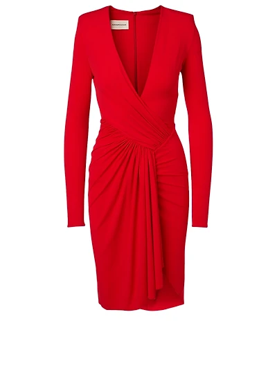 Long-Sleeve Draped Dress