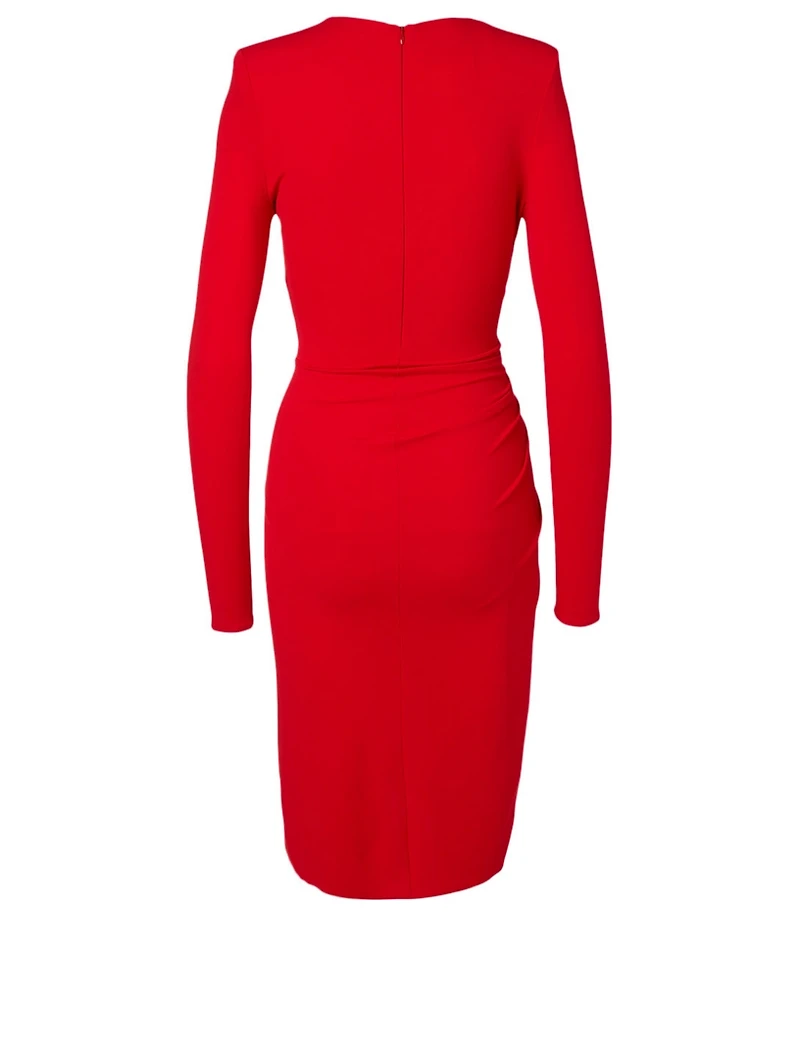 Long-Sleeve Draped Dress