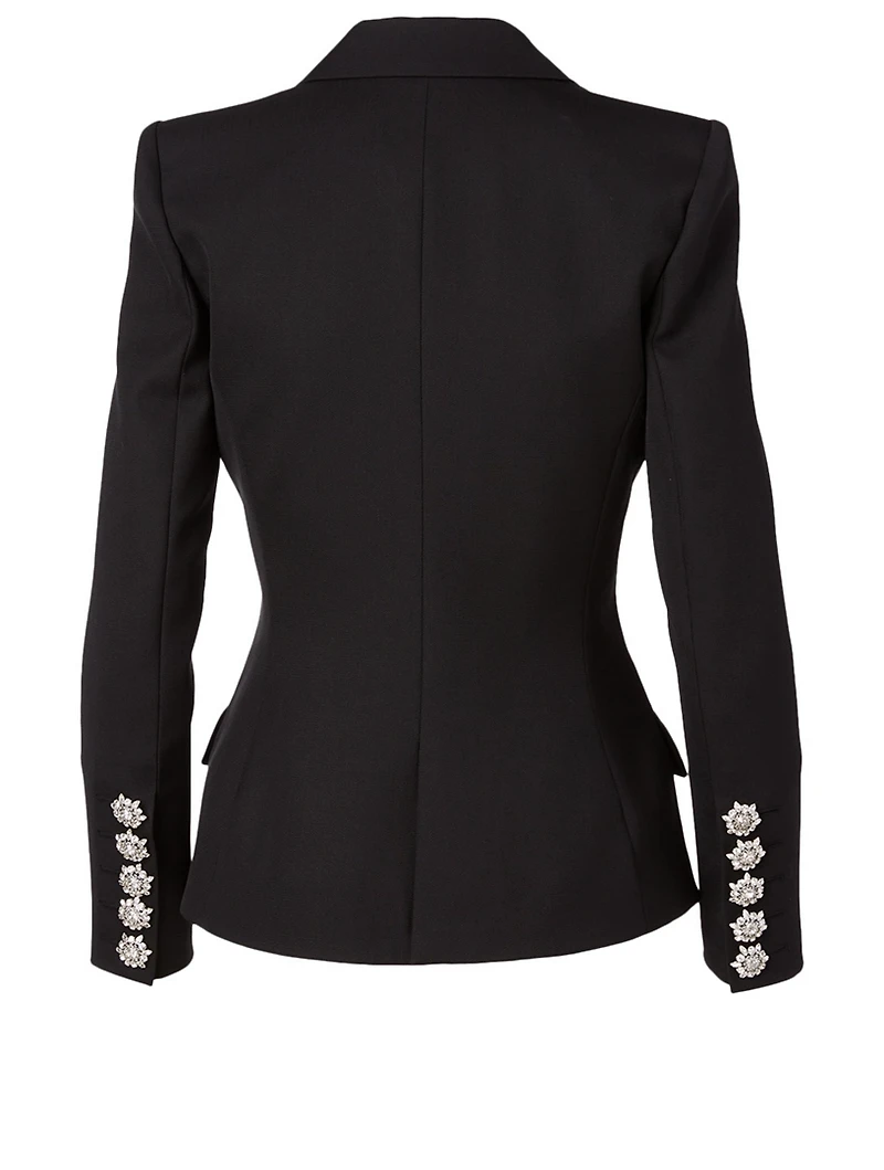 Wool Blazer With Embellished Buttons