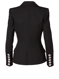 Wool Blazer With Embellished Buttons