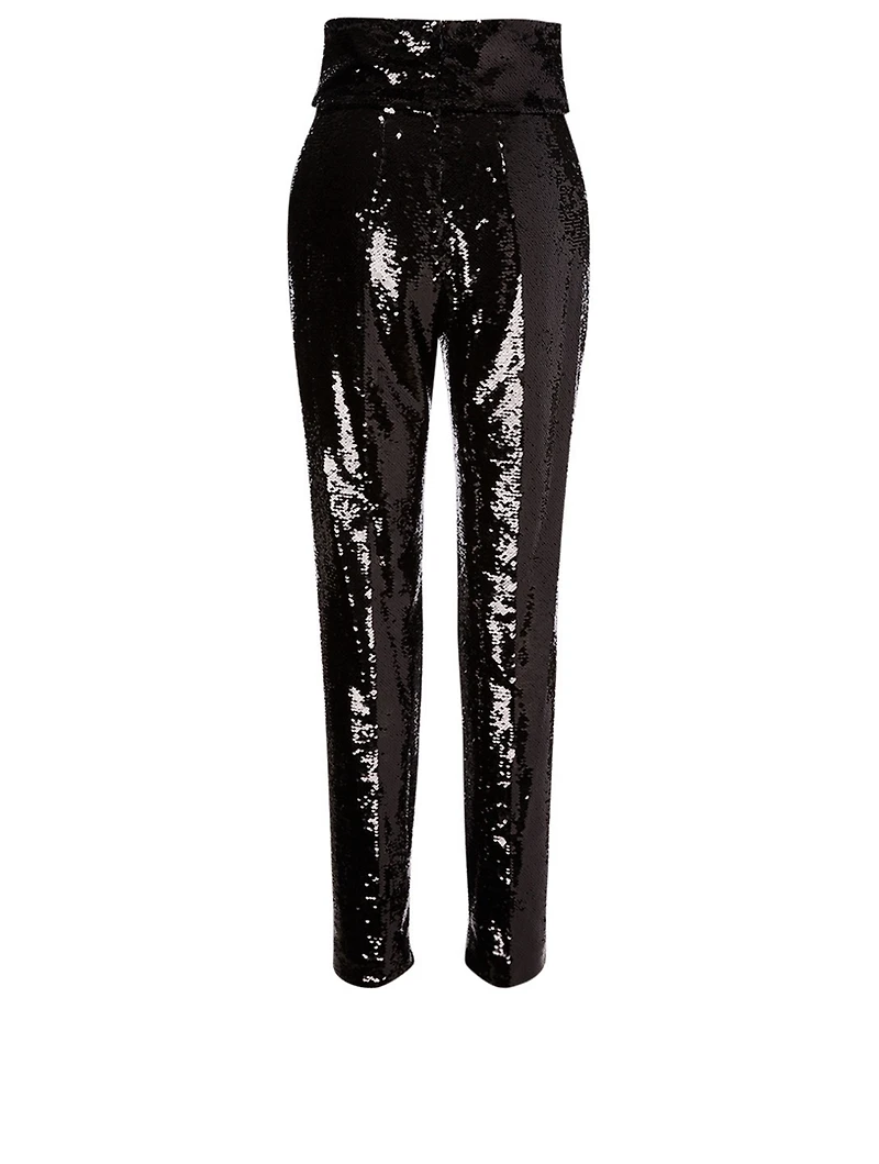 Sequins High-Waisted Slim Pants