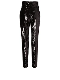 Sequins High-Waisted Slim Pants