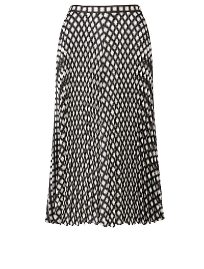 Pleated Midi Skirt Check Print