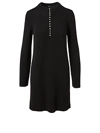 Cashmere Long-Sleeve Henley Dress