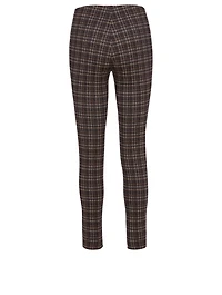 Knit Leggings Plaid Print