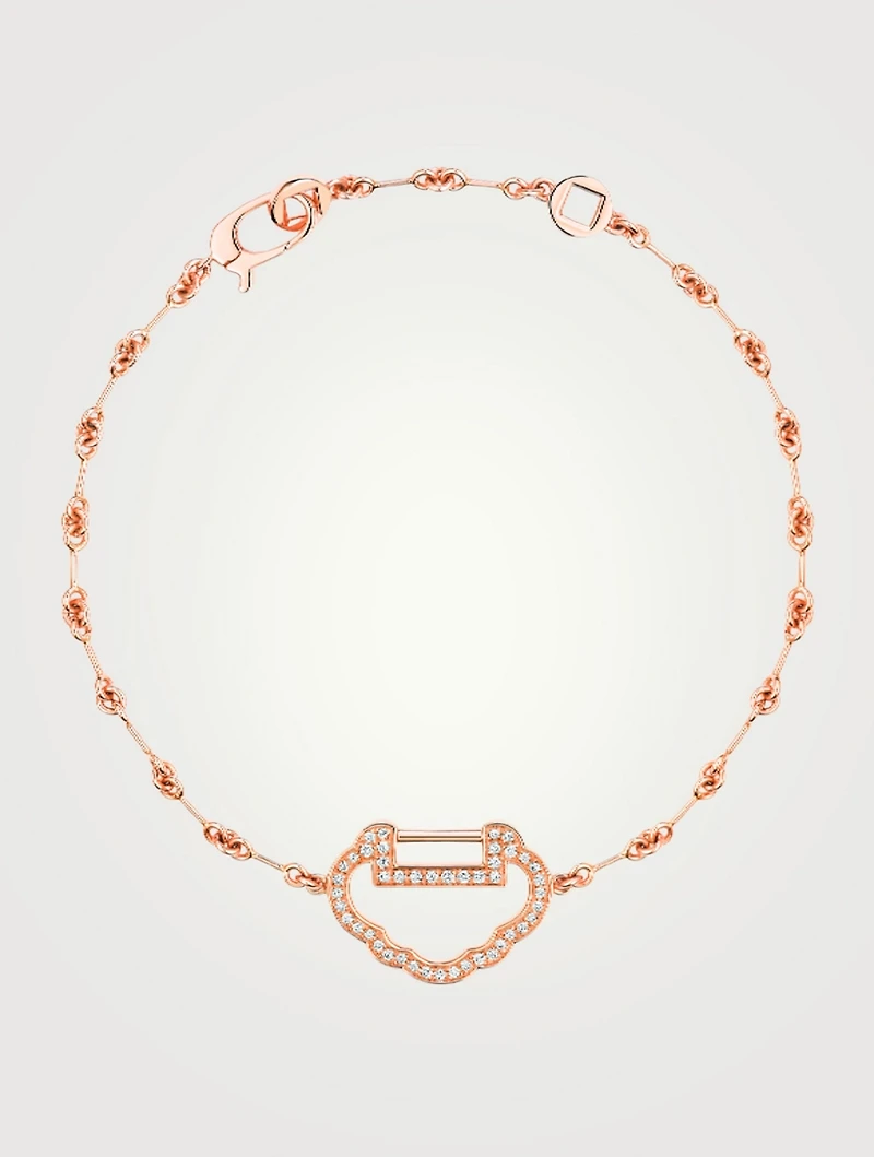 Small Yu Yi 18K Rose Gold Bracelet With Diamonds