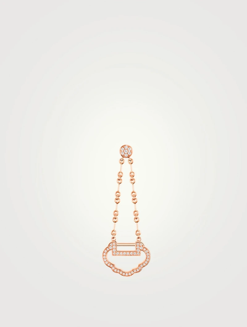 Small Yu Yi 18K Rose Gold Earring With Diamonds