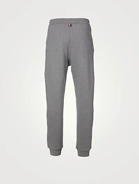 Cotton Sweatpants With Diagonal Intarsia Stripe