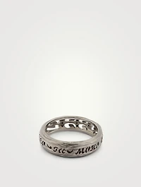 Warrior 18K Black Gold Slim Ring With Black Diamonds