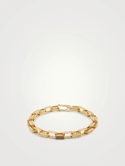 Warrior 18K Gold Sharp Bracelet With Black Diamonds