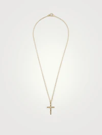 The Cross 18K Gold Pendant Necklace With Champagne Diamond Centre