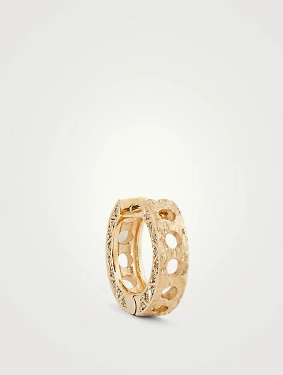 Manawa 18K Gold Single Shark O Earring With Champagne Diamonds