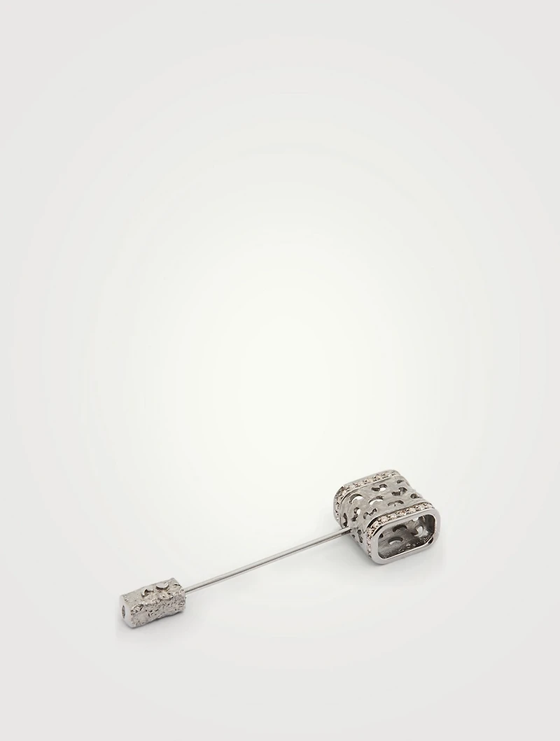 Konga 18K Gold Hammer Lapel Pin With Champagne Diamonds